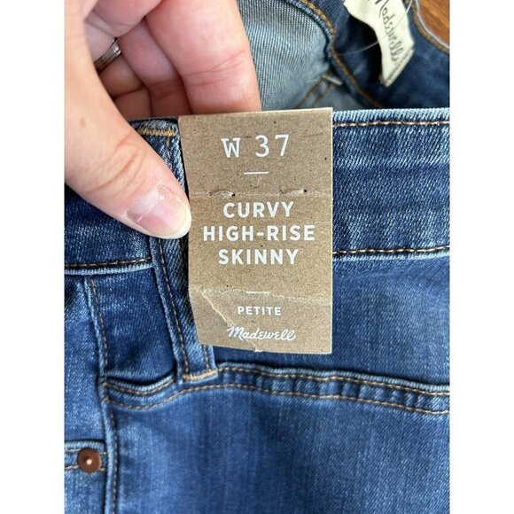 MADEWELL Women's Curvy High Rise Skinny Jeans Plus 37 PETITE Medium Wash NWT - Picture 6 of 10